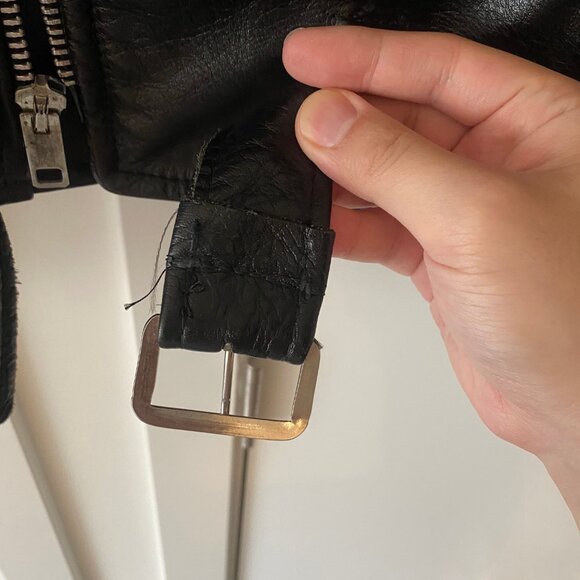 vintage LESCO Black Leather Jacket motorcycle preowned - Picture 5 of 16